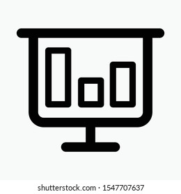 Presentation vector line icon, infographic chart symbol. Modern, simple flat vector illustration for web site or mobile app