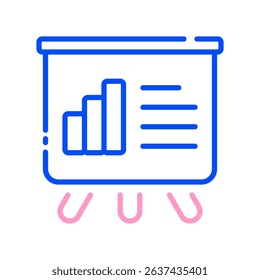 Presentation Vector for Online Work Report. Virtual slideshow icon, team project pitch illustration, remote business concept.