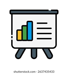 Presentation Vector for Online Work Report. Virtual slideshow icon, team project pitch illustration, remote business concept.