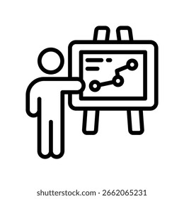 Ícone De Contorno Do Vetor De Apresentação. Arquivo EPS 10