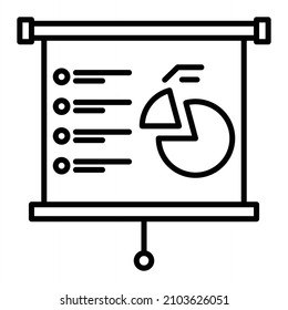 Presentation Vector Outline Icon Isolated On White Background

