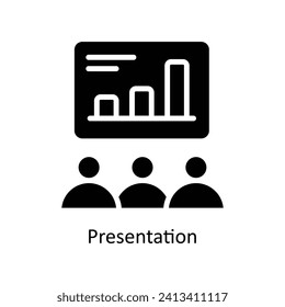 Presentation vector  Solid  Icon  Design illustration. Business And Management Symbol on White background EPS 10 File