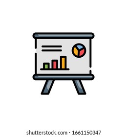 Ilustración Estilo vectorial de presentación. Icono de esquema rellenado por empresas y finanzas.