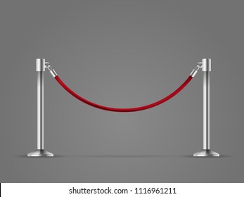 Presentation vector template with red rope barrier