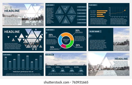 Presentation vector templates. Elements for infographics, flyer and leaflet, banner, advertising, corporate annual report, marketing.