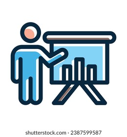 Presentation Vector Thick Line Filled Dark Colors Icons For Personal And Commercial Use.
