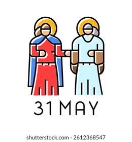 presentation of the virgin mary feast catholic color icon vector. presentation of the virgin mary feast catholic sign. isolated symbol illustration