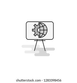 Presentation  Web Icon. Flat Line Filled Gray Icon Vector