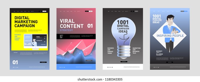 Presentation and Website Interface Layout Design Template. Business, Finance, Marketing, Digital and Lifestyle Illustration in eps 10. 