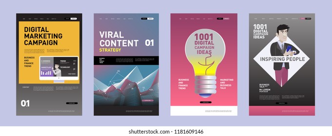 Presentation and Website Interface Layout Design Template. Business, Finance, Marketing, Digital and Lifestyle Illustration in eps 10. 