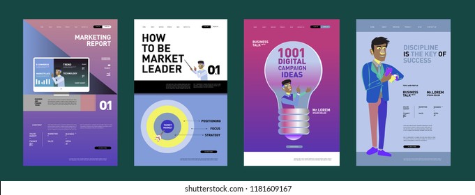 Presentation and Website Interface Layout Design Template. Business, Finance, Marketing, Digital and Lifestyle Illustration in eps 10. 