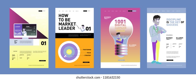Presentation and Website Interface Layout Design Template. Business, Finance, Marketing, Digital and Lifestyle Illustration in eps 10. 