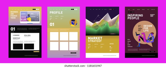 Presentation and Website Interface Layout Design Template. Business, Finance, Marketing, Digital and Lifestyle Illustration in eps 10. 