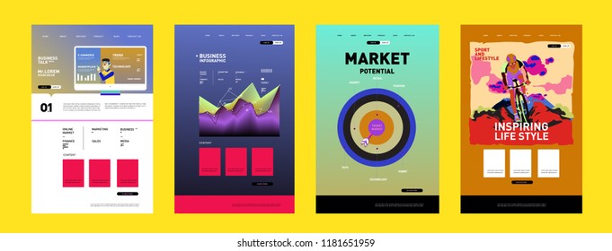 Presentation and Website Interface Layout Design Template. Business, Finance, Marketing, Digital and Lifestyle Illustration in eps 10. 
