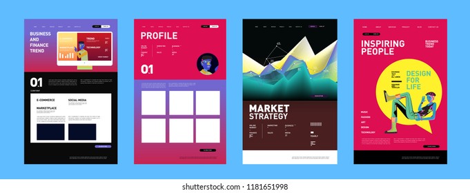 Presentation and Website Interface Layout Design Template. Business, Finance, Marketing, Digital and Lifestyle Illustration in eps 10. 
