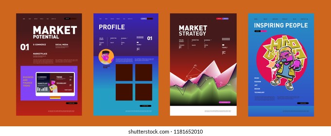 Presentation and Website Interface Layout Design Template. Business, Finance, Marketing, Digital and Lifestyle Illustration in eps 10. 