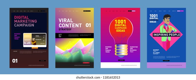 Presentation and Website Interface Layout Design Template. Business, Finance, Marketing, Digital and Lifestyle Illustration in eps 10. 