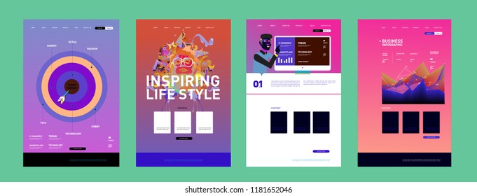 Presentation and Website Interface Layout Design Template. Business, Finance, Marketing, Digital and Lifestyle Illustration in eps 10. 