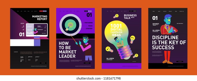 Presentation and Website Interface Layout Design Template. Business, Finance, Marketing, Digital and Lifestyle Illustration in eps 10. 