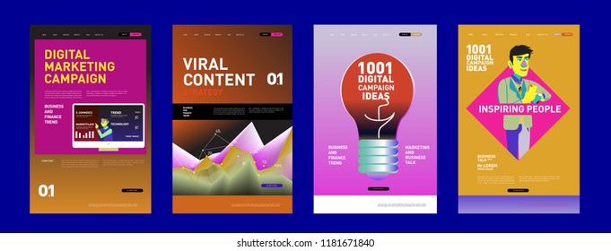 Presentation and Website Interface Layout Design Template. Business, Finance, Marketing, Digital and Lifestyle Illustration in eps 10. 