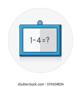 presentation, whiteboard icon blue flat color