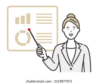 Presentation of a young business woman.