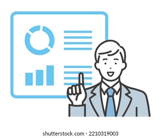 Presentation of a young businessman.