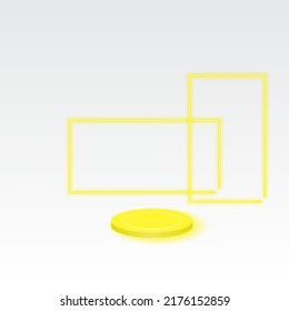 presentation.geometric background minimal abstract .3d podium. neon presentation branding and packaging  geometric background minimal abstract 3d podium circle neon yellow.