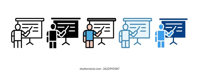 Presentationn Icon Set Multiple Style Collection
