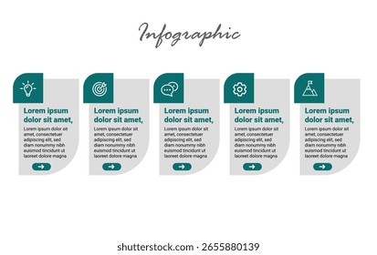 Presentation-Ready Business Infographic with 5 Steps – Vector Layout for Workflow, Strategy, and Reports.