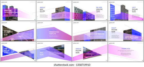 Presentations Design, Portfolio Vector Templates With Architecture Design. Abstract Modern Architectural Background. Multipurpose Template For Presentation Slide, Flyer Leaflet, Brochure Cover, Report