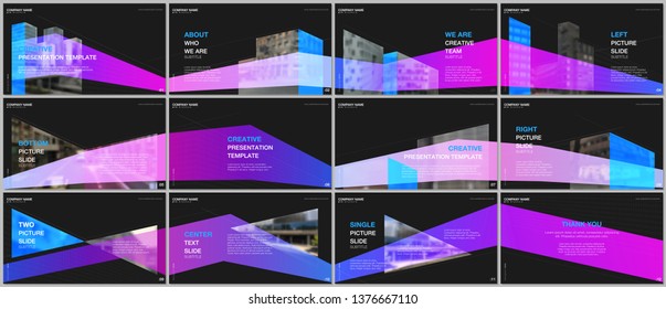 Presentations design, portfolio vector templates with architecture design. Abstract modern architectural background. Multipurpose template for presentation slide, flyer leaflet, brochure cover, report