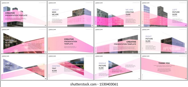 Presentations design, portfolio vector templates with architecture design. Abstract modern architectural background. Multipurpose template for presentation slide, flyer leaflet, brochure cover, report