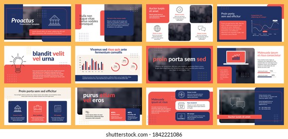 Presentations templates elements and infographics in vector design. Business template for presentation slide, corporate report, marketing, flyer and leaflet,  advertising, annual report and banner.