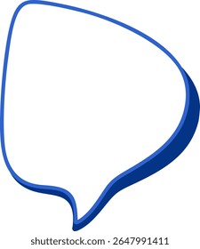 presentations vector bordered blank speech bubble offering creative space for text, graphics, comics, Blue with minimalist design