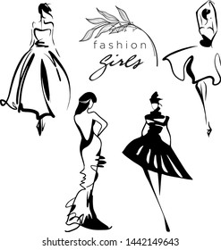 Presented female silhouettes in graphics