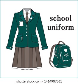 Presented school uniforms in vector graphics