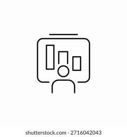presenter bar chart icon sign vector