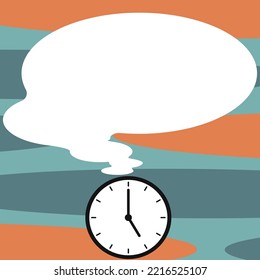 Presenter With Conversation Bubble Showing New Announcement. Colleague Speech Balloon Presenting Fresh And Important News Messages.