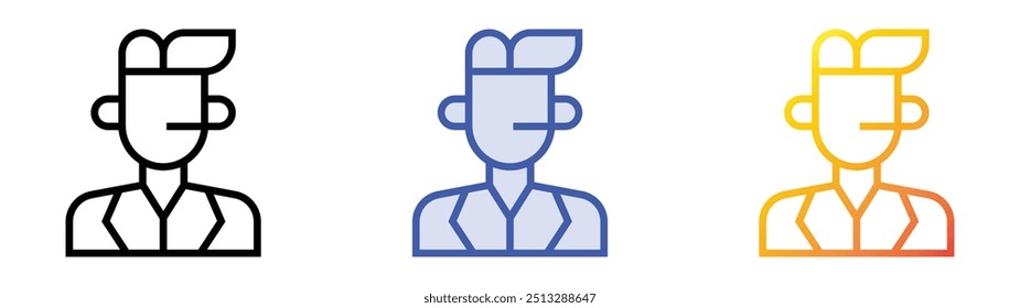 icono del presentador. Lineal, relleno azul y diseño de estilo degradado aislado sobre fondo blanco