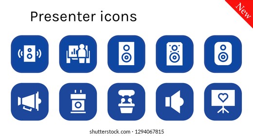  presenter icon set. 10 filled presenter icons. Simple modern icons about  - Speaker, Presentation, Tribune
