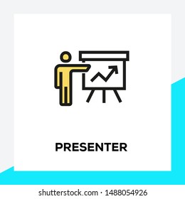 PRESENTER AND ILLUSTRATION ICON CONCEPT