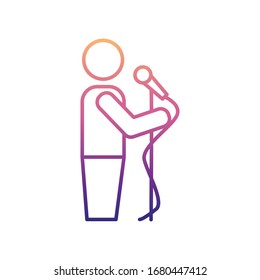presenter with microphone nolan icon. Simple thin line, outline vector of Media icons for ui and ux, website or mobile application