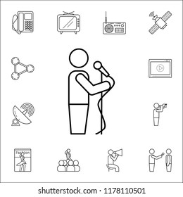 presenter with microphoneicon. Media icons universal set for web and mobile