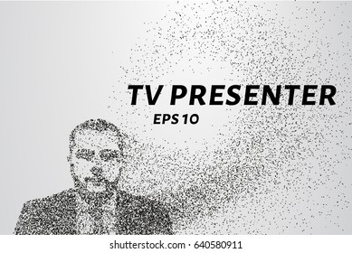 The presenter of the particles. The presenter consists of small circles and dots. Vector illustration