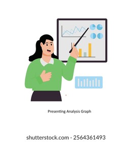 Presenting Analysis Graph   concept vector illustration. Data Analytics isolated On white Background.    