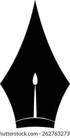 Presenting a basic pen tool symbol, featuring simple black vector art. The image depicts a classic writing tool ideal for writing and drawing projects.