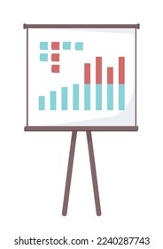 Presenting business analytics semi flat color vector object. Visual report. Editable element. Full sized item on white. Simple cartoon style illustration for web graphic design and animation