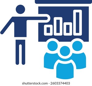 Presenting Icon Glyph Color Vector Illustration