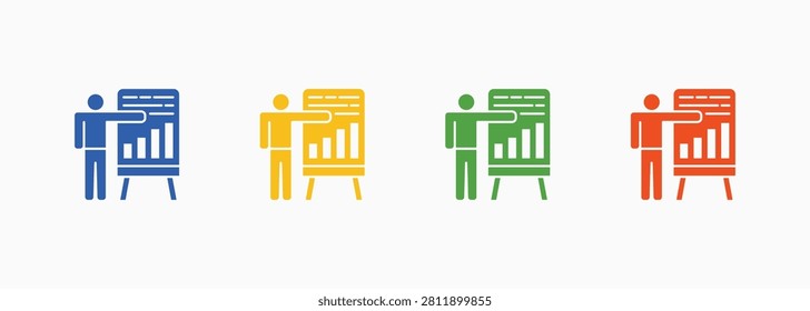 Presenting Icon Set Color Multiple Style Collection Illustration